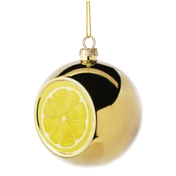 Lemon, Golden Christmas tree ball ornament 8cm