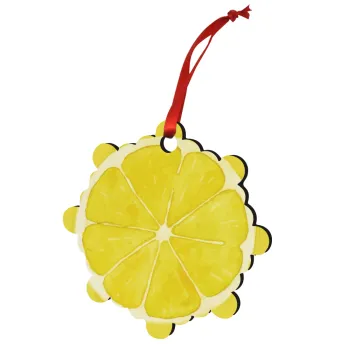 Lemon, Christmas ornament snowflake wooden 7.5cm