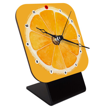 Πορτοκάλι, Επιτραπέζιο ρολόι ξύλινο με δείκτες (10cm)