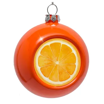 Orange, Orange Christmas tree ornament bauble 8cm