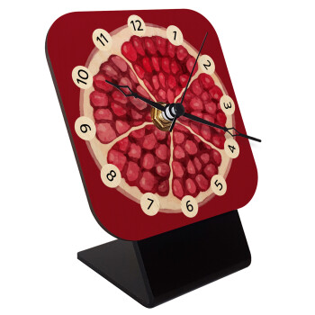 pomegranate, Quartz Table clock in natural wood (10cm)