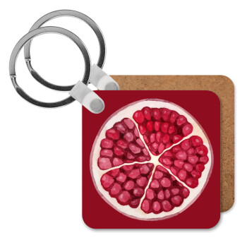 pomegranate, Μπρελόκ Ξύλινο τετράγωνο MDF