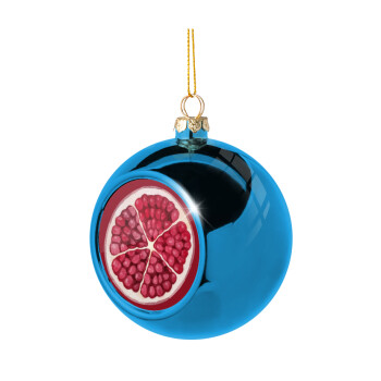pomegranate, Blue Christmas tree ball ornament 8cm
