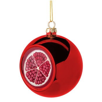 Ρόδι, Χριστουγεννιάτικη μπάλα δένδρου Κόκκινη 8cm