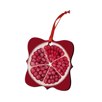 Ρόδι, Στολίδι Χριστουγεννιάτικο στολίδι polygon ξύλινο 7.5cm