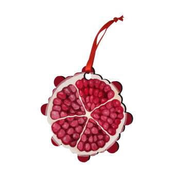 pomegranate, Christmas ornament snowflake wooden 7.5cm