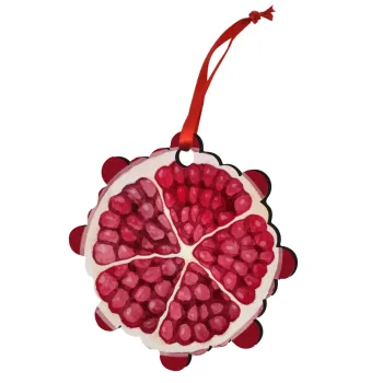 pomegranate, Christmas ornament snowflake wooden 7.5cm
