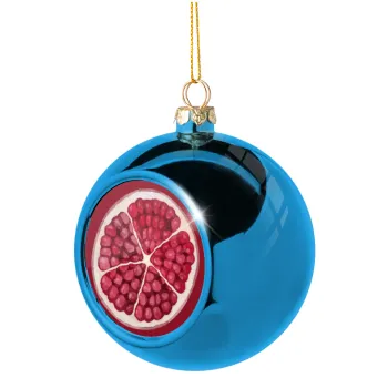 pomegranate, Blue Christmas tree ball ornament 8cm