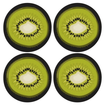 Ακτινίδιο, ΣΕΤ 4 Σουβέρ ξύλινα στρογγυλά (9cm)