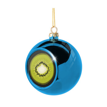 Kiwi, Blue Christmas tree ball ornament 8cm