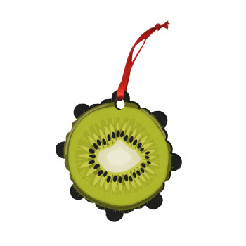 Kiwi, Christmas ornament snowflake wooden 7.5cm