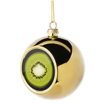 Kiwi, Golden Christmas tree ball ornament 8cm