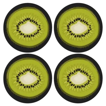 Ακτινίδιο, ΣΕΤ 4 Σουβέρ ξύλινα στρογγυλά (9cm)