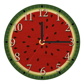 Καρπούζι, Ρολόι τοίχου ξύλινο plywood (20cm)