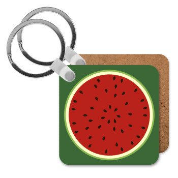 Watermelon, Μπρελόκ Ξύλινο τετράγωνο MDF