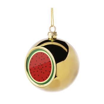 Watermelon, Golden Christmas tree ball ornament 8cm
