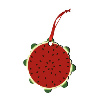 Watermelon, Christmas ornament snowflake wooden 7.5cm