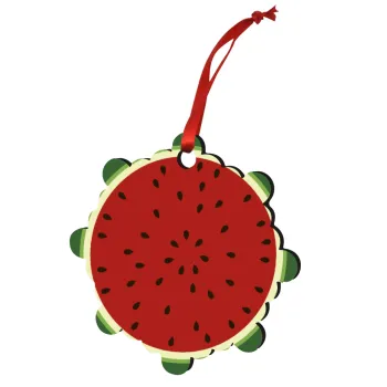 Watermelon, Christmas ornament snowflake wooden 7.5cm