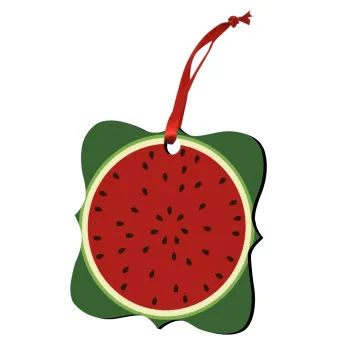 Watermelon, Christmas ornament polygon wooden 7.5cm
