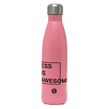CSS is awesome, Metal mug thermos Pink Mat (Stainless steel), double wall, 500ml