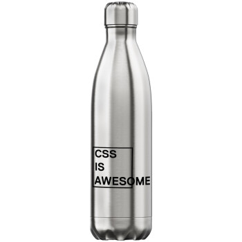 CSS is awesome, Μεταλλικό παγούρι θερμός Inox (Stainless steel), διπλού τοιχώματος, 750ml