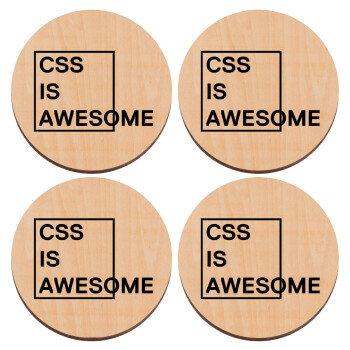 CSS is awesome, ΣΕΤ x4 Σουβέρ ξύλινα στρογγυλά plywood (9cm)