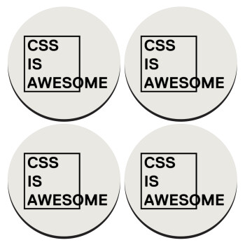 CSS is awesome, ΣΕΤ 4 Σουβέρ ξύλινα στρογγυλά (9cm)