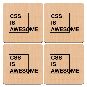 CSS is awesome, ΣΕΤ x4 Σουβέρ ξύλινα τετράγωνα plywood (9cm)