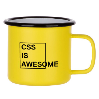 CSS is awesome, Κούπα Μεταλλική εμαγιέ ΜΑΤ Κίτρινη 360ml