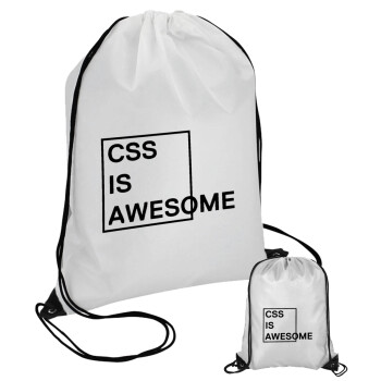 CSS is awesome, Τσάντα πουγκί με μαύρα κορδόνια 45χ35cm (1 τεμάχιο)