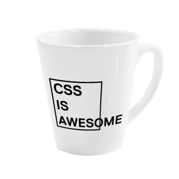 CSS is awesome, Κούπα κωνική Latte Λευκή, κεραμική, 300ml