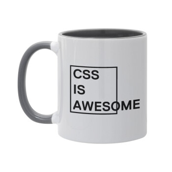 CSS is awesome, Κούπα χρωματιστή γκρι, κεραμική, 330ml