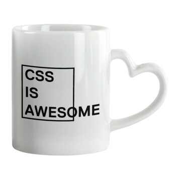 CSS is awesome, Mug heart handle, ceramic, 330ml
