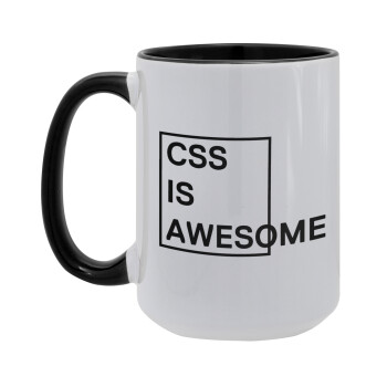 CSS is awesome, Κούπα Mega 15oz, κεραμική Μαύρη, 450ml