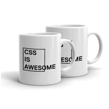 CSS is awesome, Κουπάκια λευκά, κεραμικό, για espresso 75ml (2 τεμάχια)
