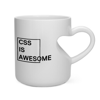CSS is awesome, Κούπα καρδιά λευκή, κεραμική, 330ml