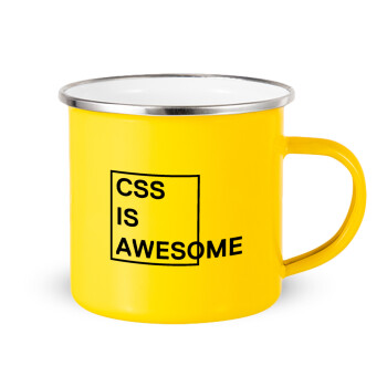 CSS is awesome, Κούπα Μεταλλική εμαγιέ Κίτρινη 360ml