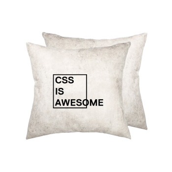 CSS is awesome, Μαξιλάρι καναπέ Δερματίνη Γκρι 40x40cm με γέμισμα