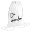 Backpack pouch GYMBAG white (28x40cm)