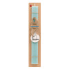 Easter Set, wooden keychain & aromatic flat Easter candle (30cm) (TURQUOISE)