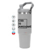 GREY color, 890ml (30oz) stainless Steel Tumbler with Handle