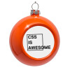 Orange Christmas tree ornament bauble 8cm