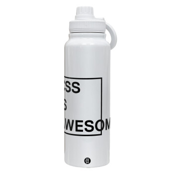 CSS is awesome, 1L Stainless Steel Thermal Bottle with Phone Holder & Double Wall Insulation