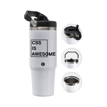 CSS is awesome, 30oz stainless Steel Tumbler with Handle