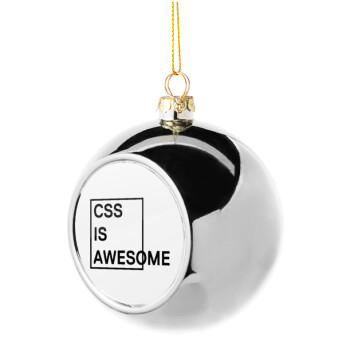 CSS is awesome, Χριστουγεννιάτικη μπάλα δένδρου Ασημένια 8cm