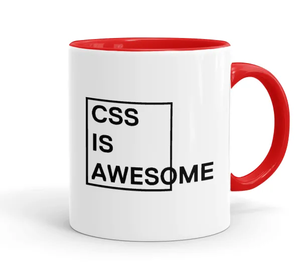 CSS is awesome — Mug colored red, ceramic, 330ml