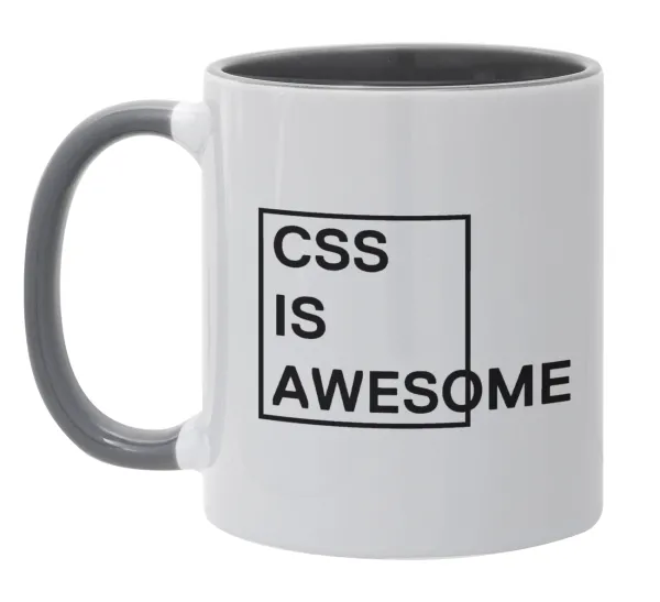 CSS is awesome — Mug colored grey, ceramic, 330ml