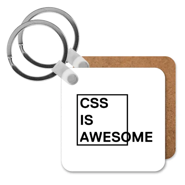 CSS is awesome — Square wooden MDF keychain