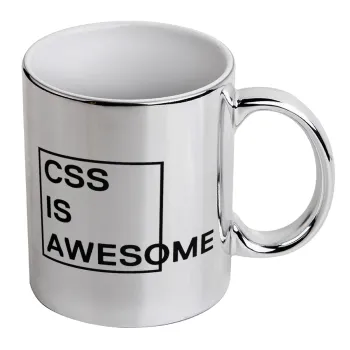 CSS is awesome, Mug ceramic, silver mirror, 330ml
