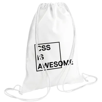 CSS is awesome, Backpack pouch GYMBAG white (28x40cm)